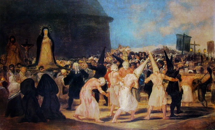 Francisco Goya: La processione dei flagellanti, cm. 46 x 73.